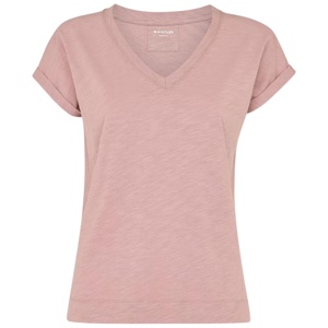 Whistles Dusty Pink Willa V Neck Cap Sleeve Tee